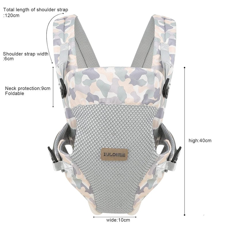 IULONEE Baby Carrier, Embrace Cozy 4-in-1 Infant Carrier Ergonomic Adjustable Holder Portable Convertible Front and Back Backpack Carry for Infants Toddlers Babies Girl and Boy 7-45 Pounds (Gray) - Image 5